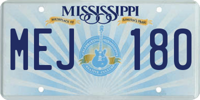 MS license plate MEJ180