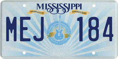 MS license plate MEJ184