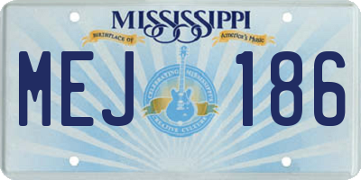 MS license plate MEJ186