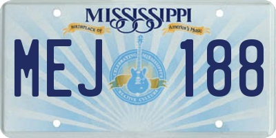 MS license plate MEJ188