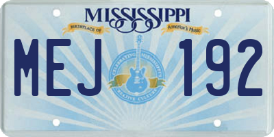 MS license plate MEJ192