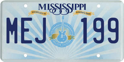 MS license plate MEJ199