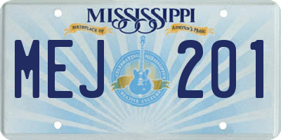 MS license plate MEJ201