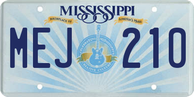 MS license plate MEJ210