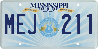 MS license plate MEJ211