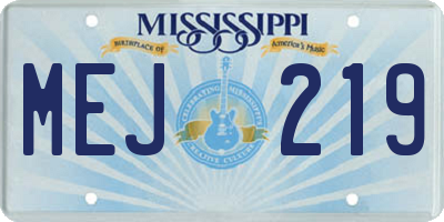 MS license plate MEJ219