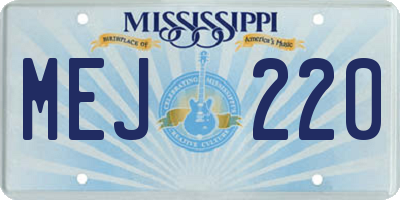 MS license plate MEJ220
