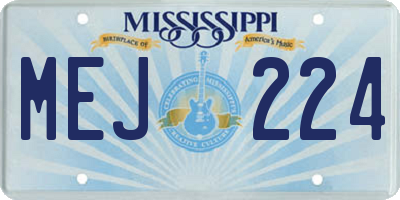 MS license plate MEJ224