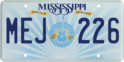 MS license plate MEJ226