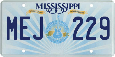 MS license plate MEJ229