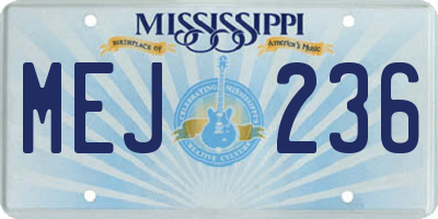 MS license plate MEJ236