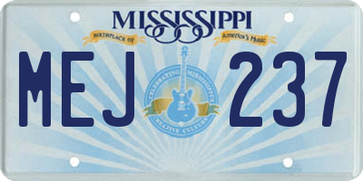 MS license plate MEJ237