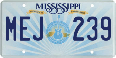 MS license plate MEJ239