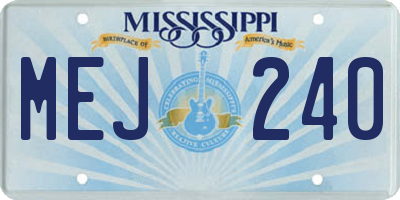 MS license plate MEJ240