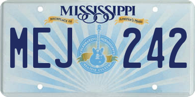 MS license plate MEJ242