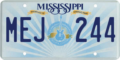 MS license plate MEJ244