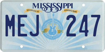 MS license plate MEJ247