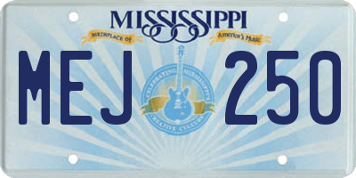 MS license plate MEJ250