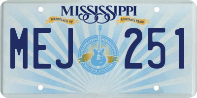 MS license plate MEJ251