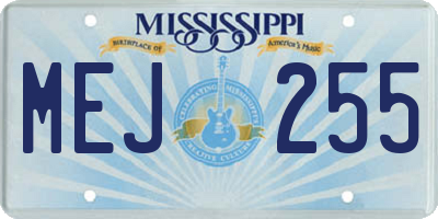 MS license plate MEJ255