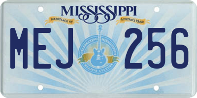 MS license plate MEJ256