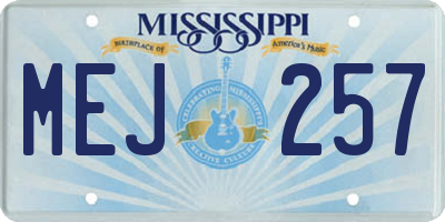 MS license plate MEJ257