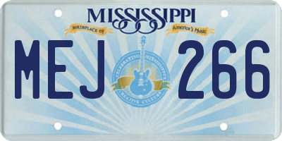 MS license plate MEJ266
