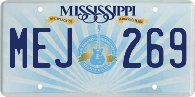 MS license plate MEJ269