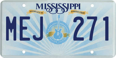 MS license plate MEJ271