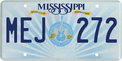 MS license plate MEJ272