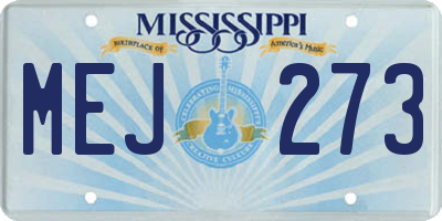 MS license plate MEJ273