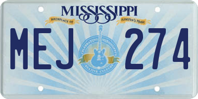 MS license plate MEJ274