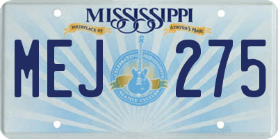 MS license plate MEJ275
