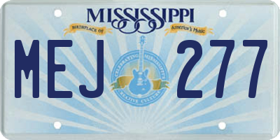 MS license plate MEJ277