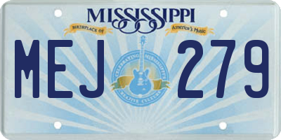 MS license plate MEJ279