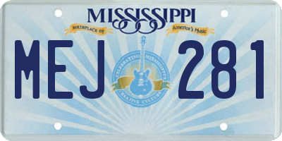 MS license plate MEJ281