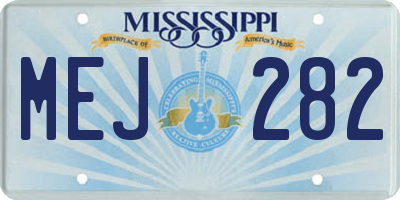 MS license plate MEJ282