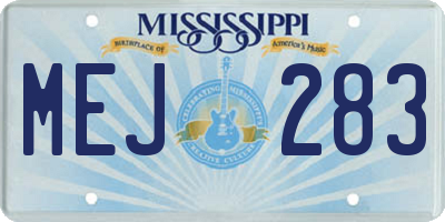 MS license plate MEJ283