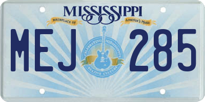 MS license plate MEJ285