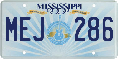 MS license plate MEJ286
