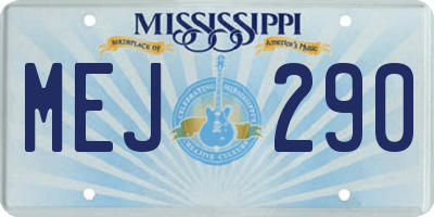 MS license plate MEJ290