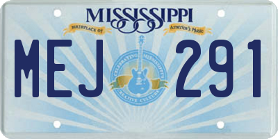 MS license plate MEJ291