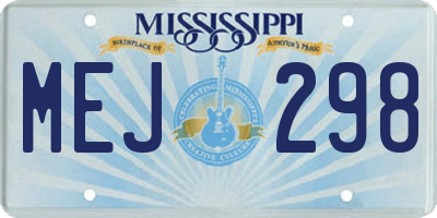 MS license plate MEJ298
