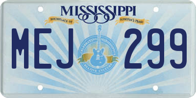 MS license plate MEJ299
