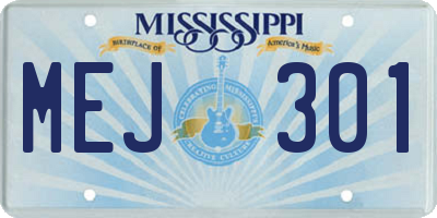 MS license plate MEJ301