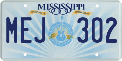 MS license plate MEJ302