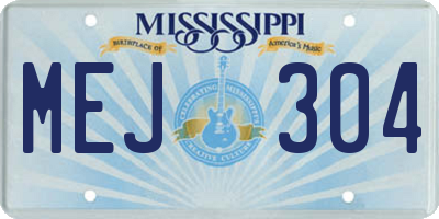 MS license plate MEJ304