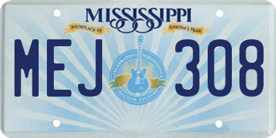 MS license plate MEJ308