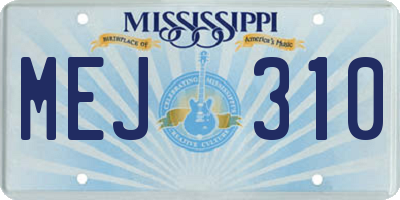 MS license plate MEJ310