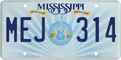 MS license plate MEJ314